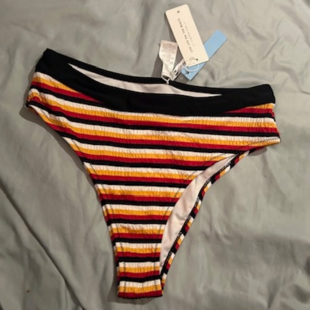 NEW Size medium orange black  swim wear suit bottom womens swimming